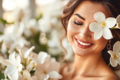 Gardenias blancas emanan luz y serenidad