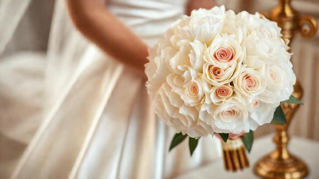 Un ramo blanco elegante y romántico