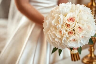 Un ramo blanco elegante y romántico