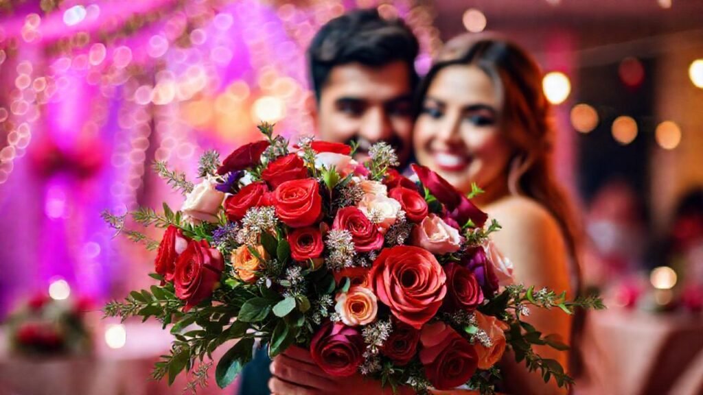 Un ramo romántico captura una alegría efímera