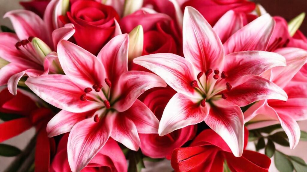 Lilías elegantes crean un amor delicado