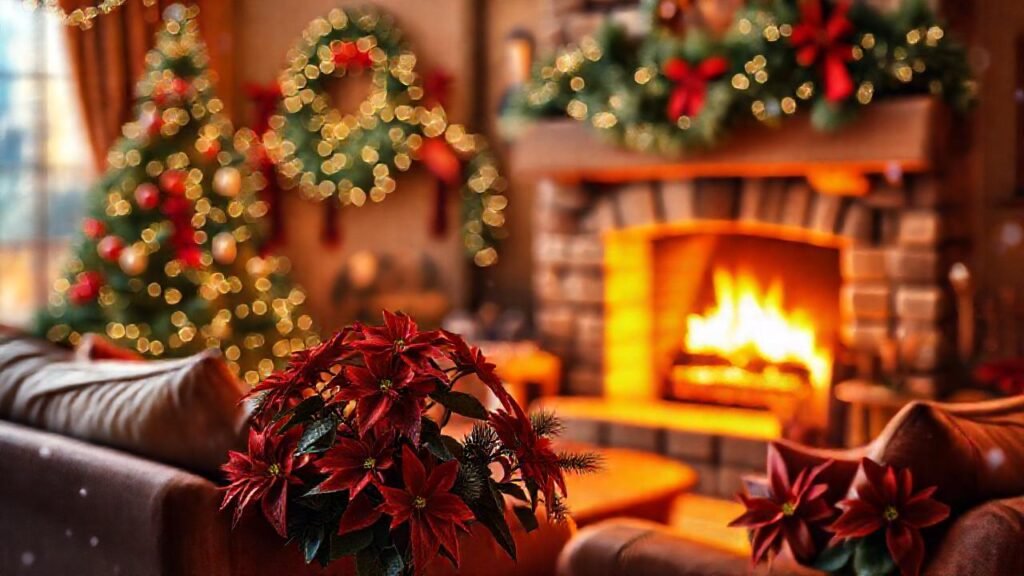 Un salón navideño cálido y acogedor