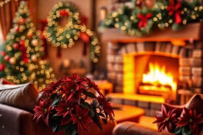 Un salón navideño cálido y acogedor