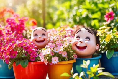 Flores vibrantes iluminan una sonrisa serena