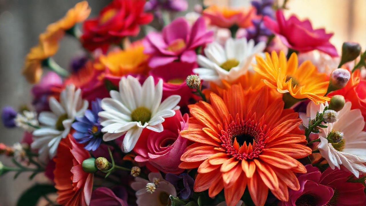 Un ramo floral vibrante y elegante