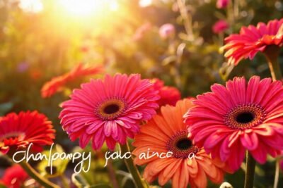 Gerberas vibrantes florecen en primavera