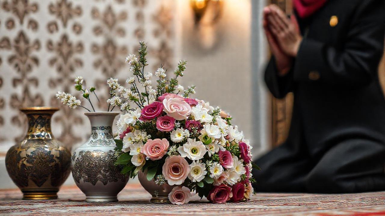 Un arreglo floral islámico transmite serenidad