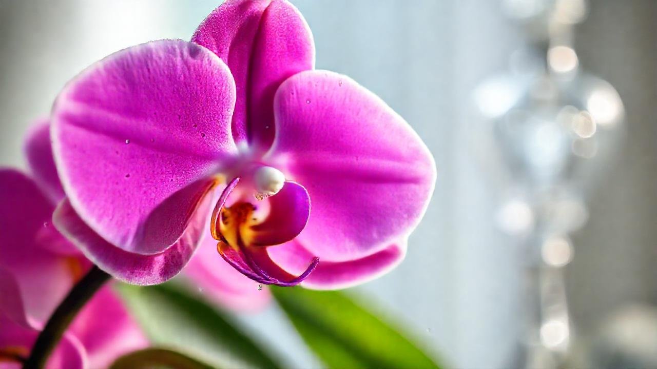 Orquídea vibrante en luz romántica