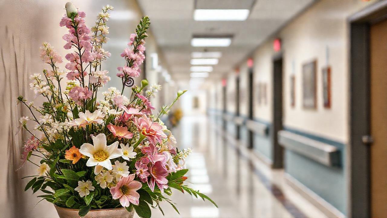 Un arreglo floral tranquilo evoca bienestar