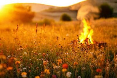 Atardecer mágico en la campiña española