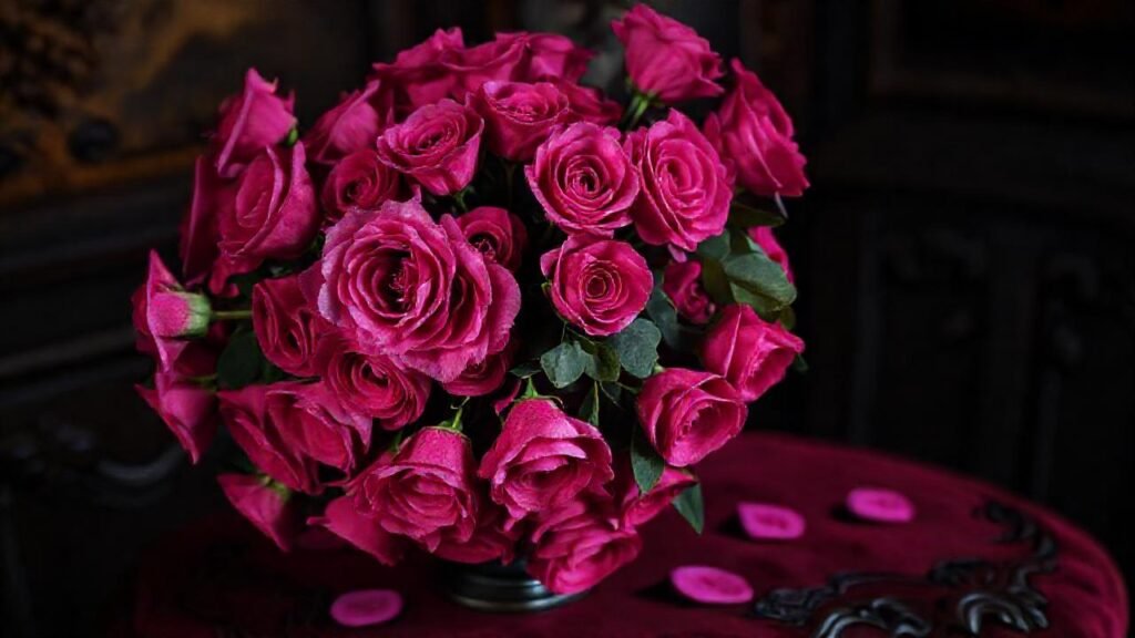 Rosas magenta evocan elegancia y misterio