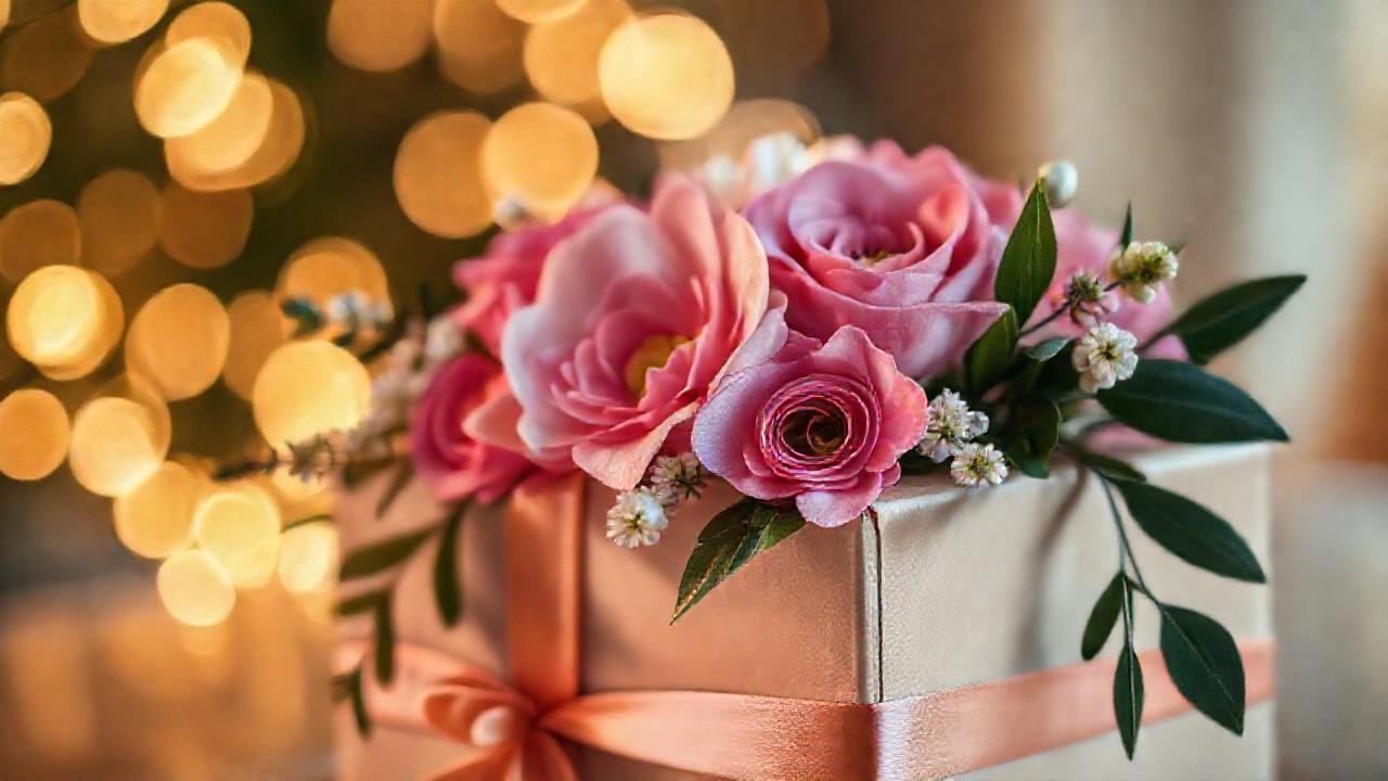 Un regalo lujoso, elegantemente iluminado