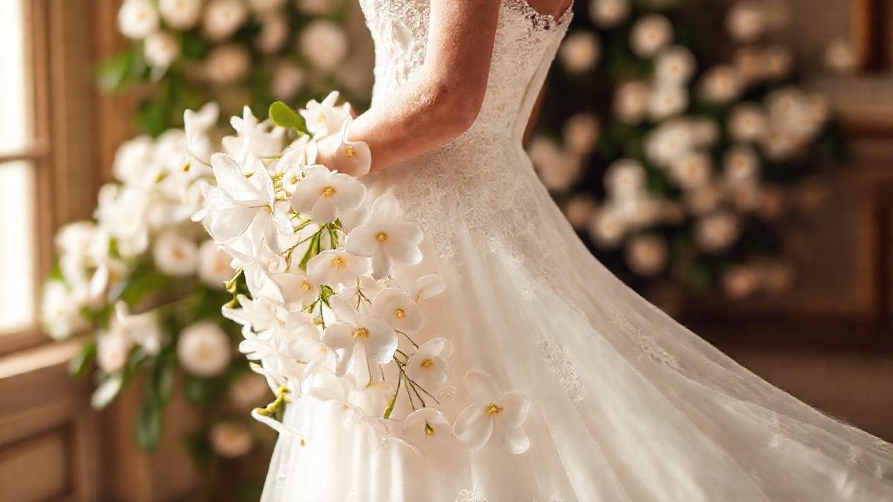 Un vestido blanco romántico y etéreo