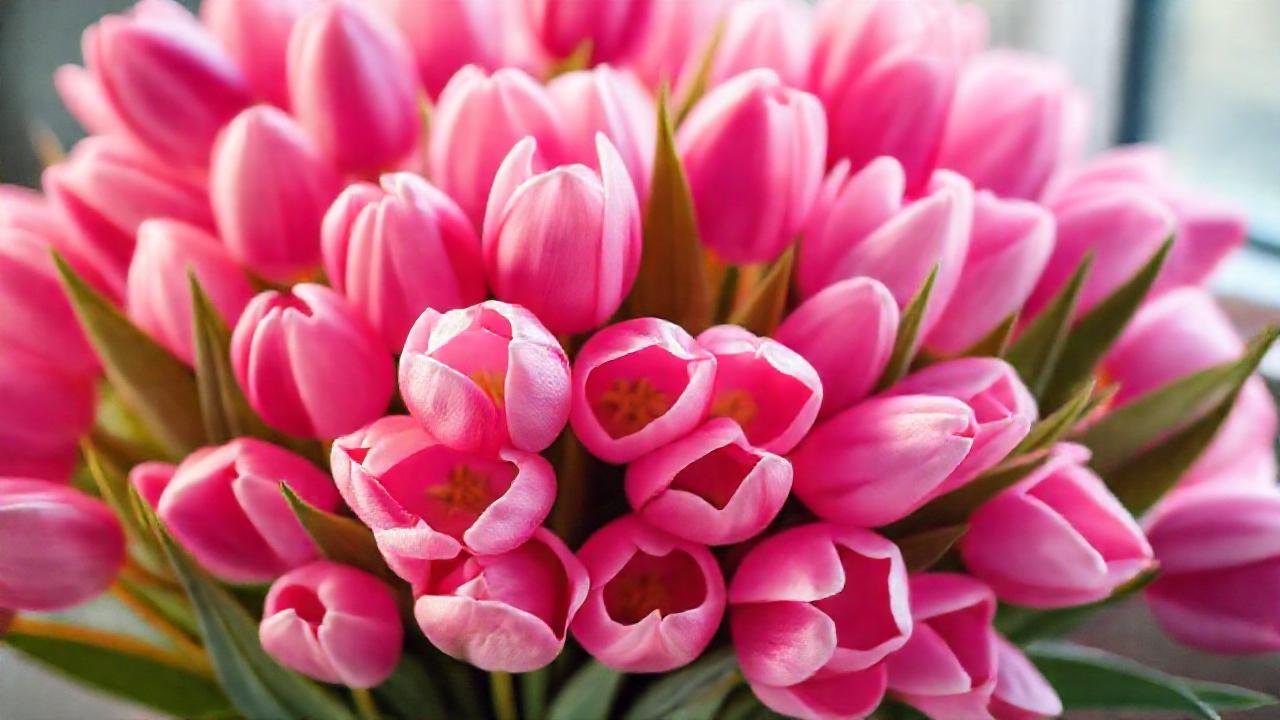 Tulipanes rosas evocan un romance soñador