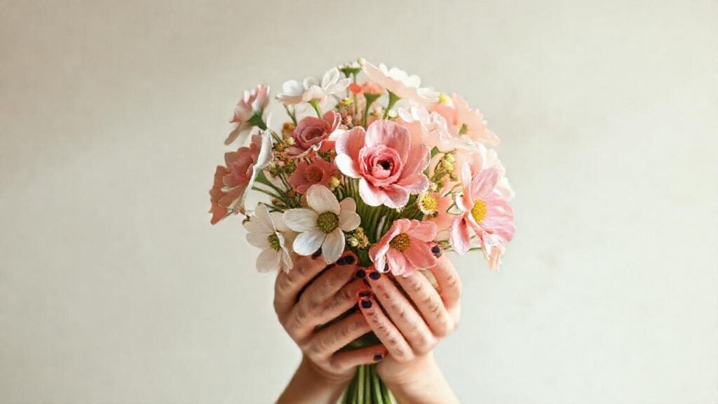 Flores delicadas en ilustración serena