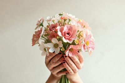 Flores delicadas en ilustración serena