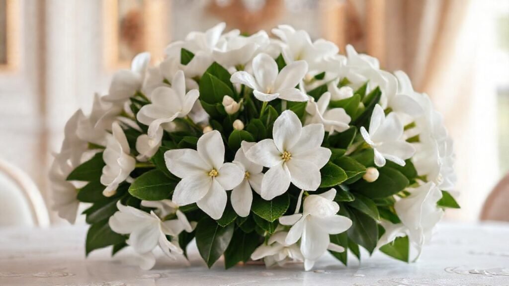 Gardenias blancas crean un ambiente onírico