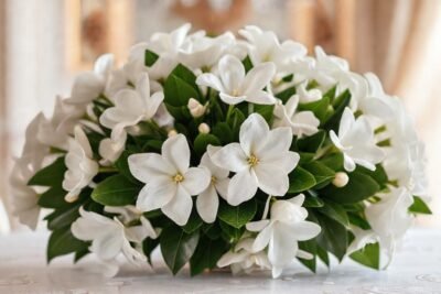 Gardenias blancas crean un ambiente onírico