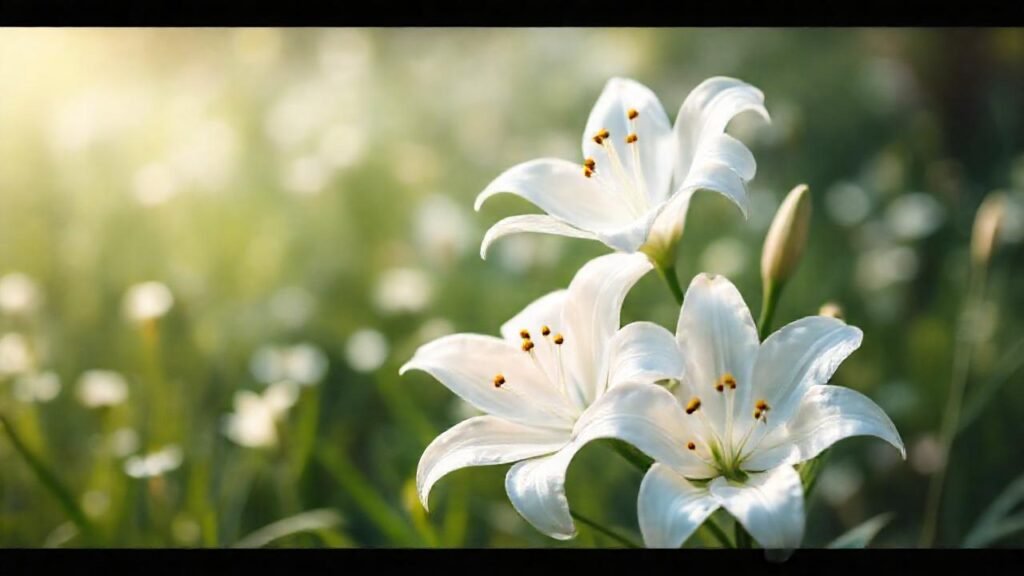 Lílias blancas evocan pureza y ensueño