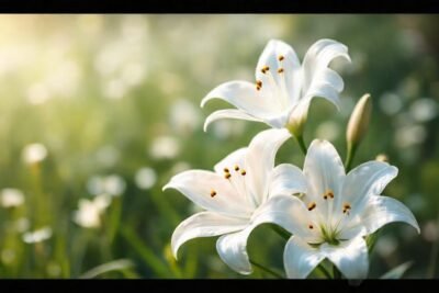 Lílias blancas evocan pureza y ensueño