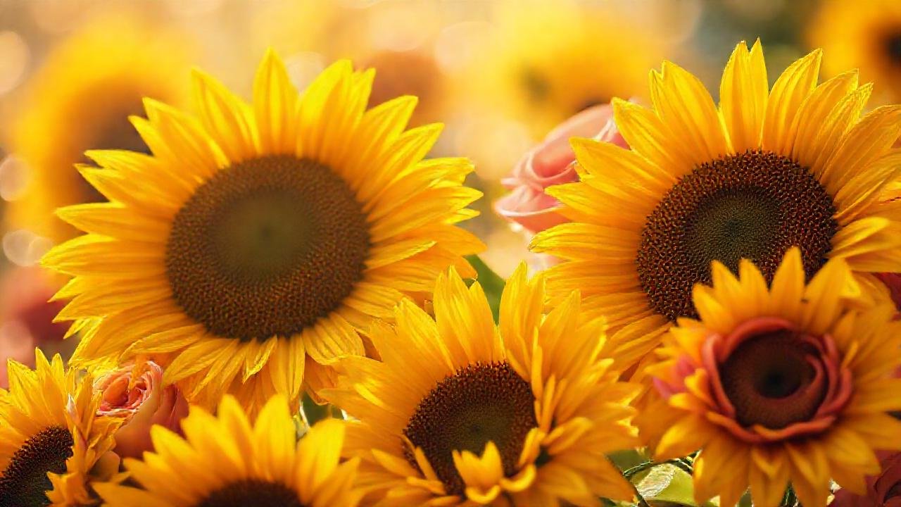 Flores doradas, vibrantes y oníricas