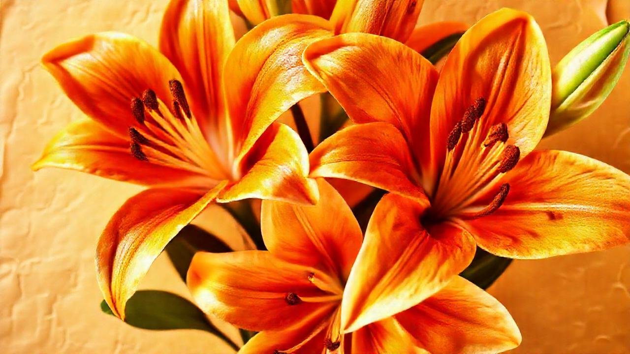 Lílias naranjas celebran en un ambiente cálido