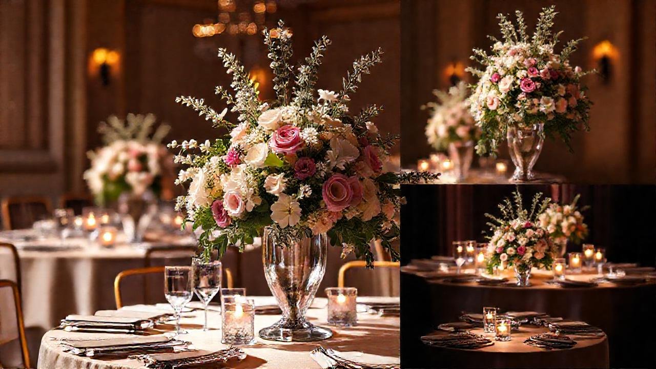 Centros florales elegantes y acogedores en arte