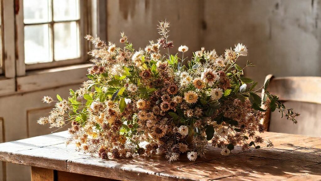 Una composición floral elegante y serena