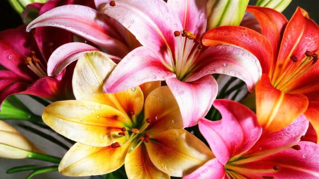 Lílias frescas: vibrantes