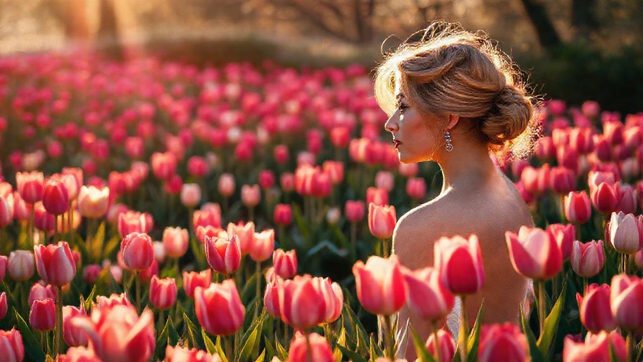 Tulipanes dorados evocan romanticismo soñador