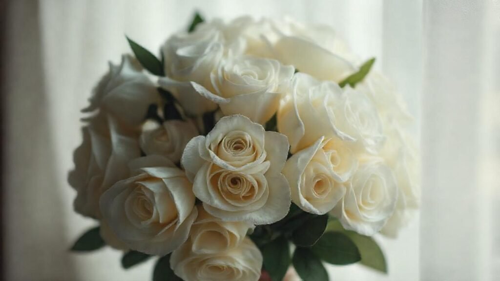 Rosas blancas evocan romance y nostalgia