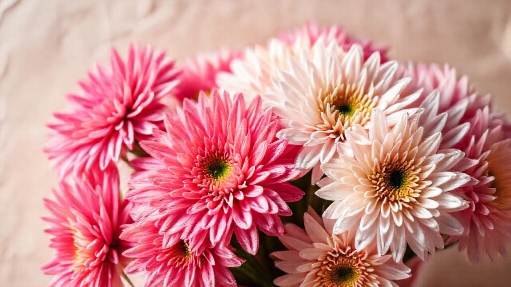 Crisantemos elegantes evocan emociones románticas