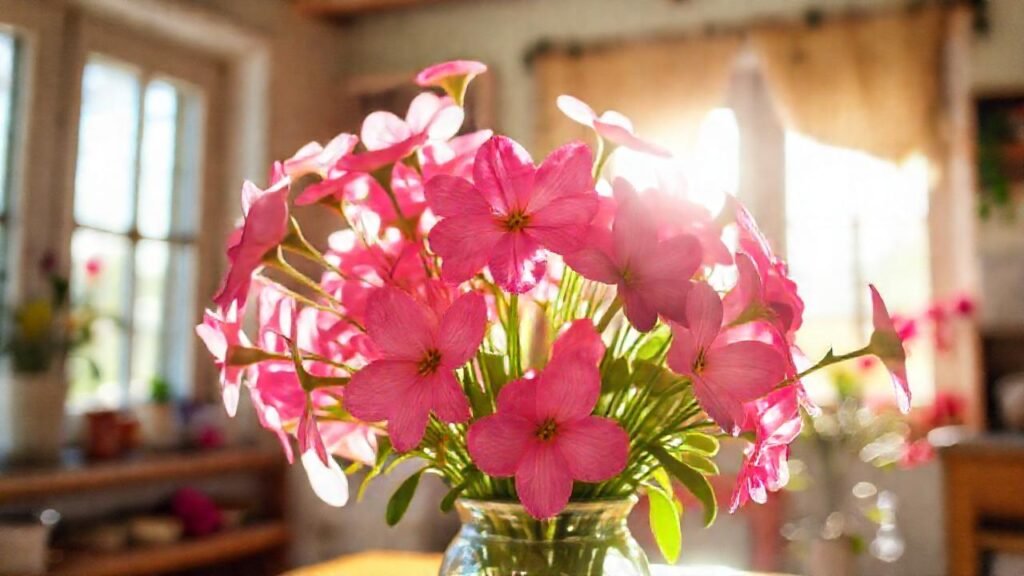 Flores frescas iluminan un interior sereno