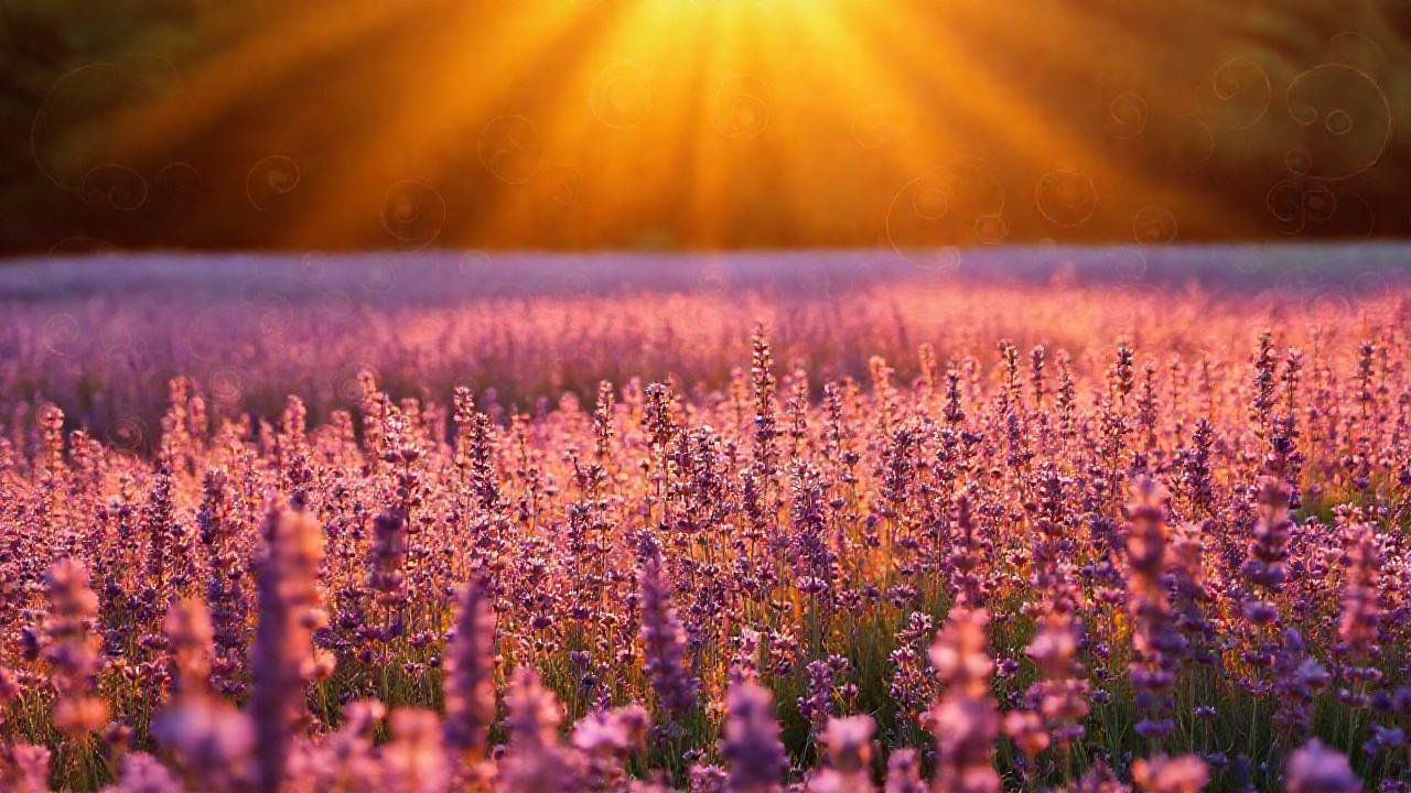 Un campo de lavanda crea belleza serena