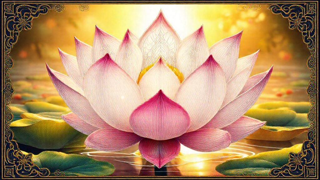 Loto dorado: arte simbólico y sereno