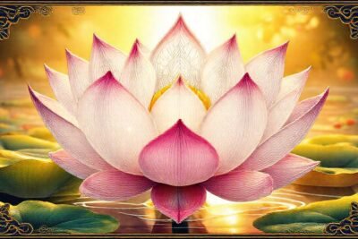Loto dorado: arte simbólico y sereno