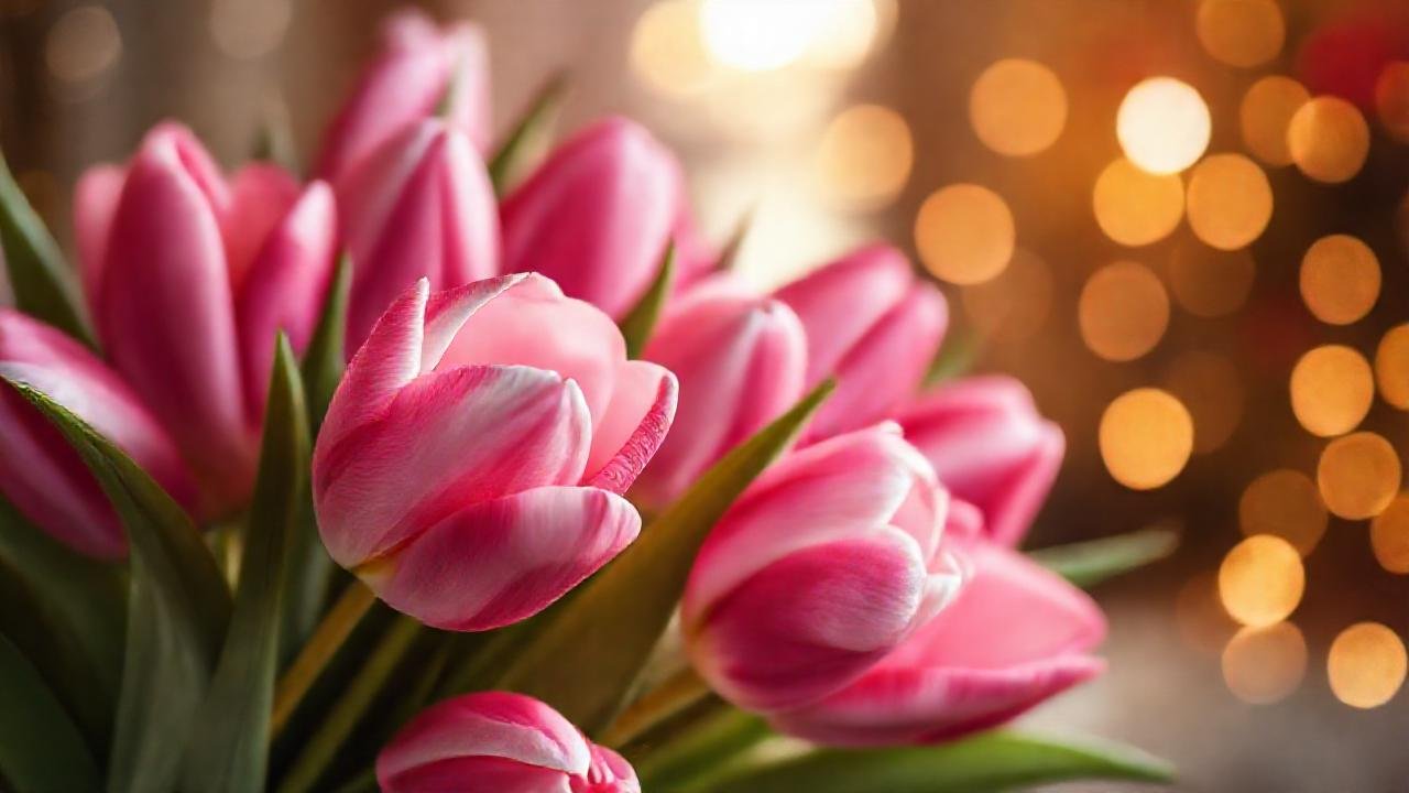 Un ramo de tulipanes romántico y vibrante