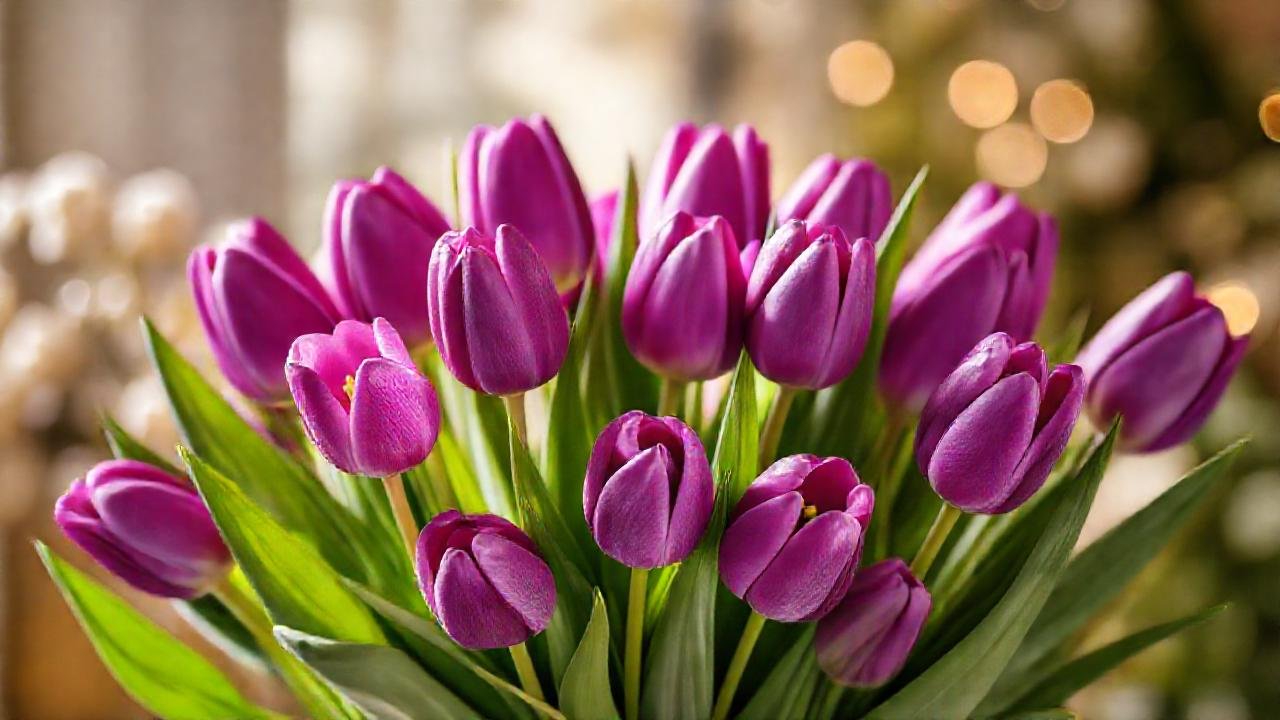 Tulipanes morados evocan lujo y alegría