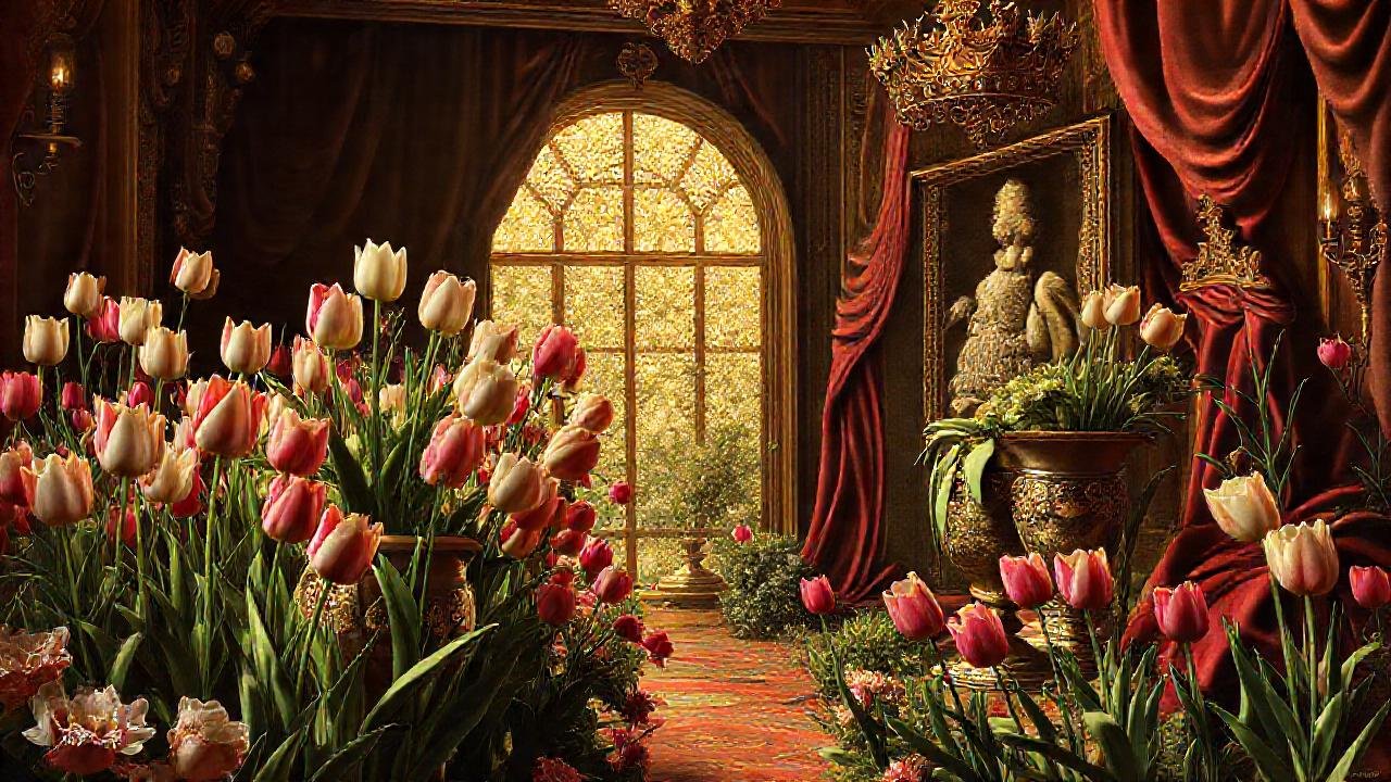 Un jardín real y lujoso